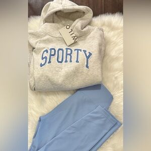Wilo The Label Sporty Hoodie Legging Set L NWT